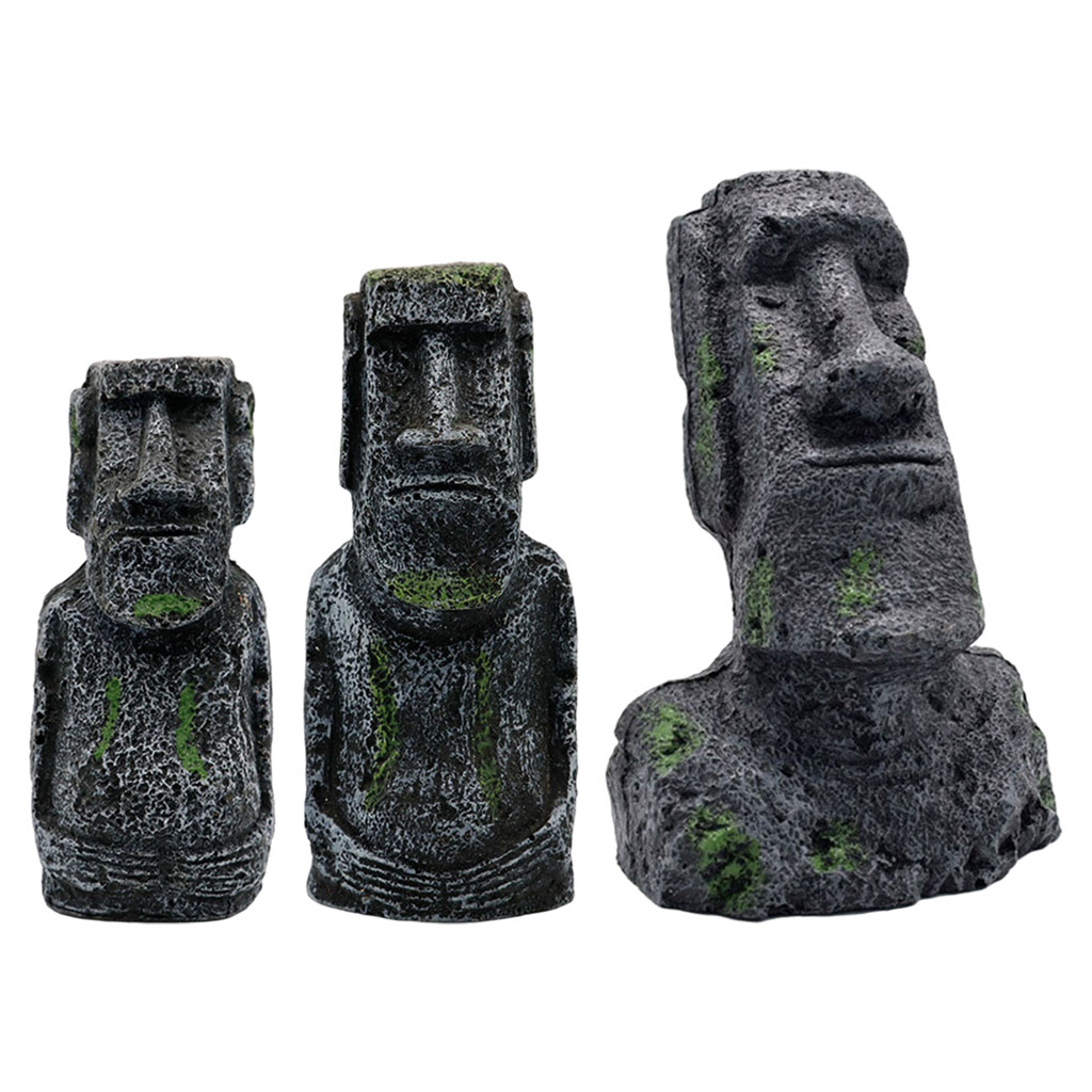 Aquarium Planting Ideas - Aquarium Moai Statues Easter Island Head