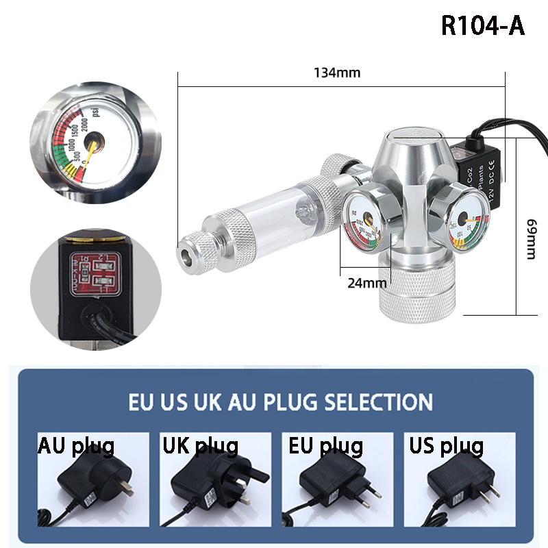 Co2 Regulator Dual Stage - ZRDR DIY Aquarium CO2 Regulator Electromagnetic