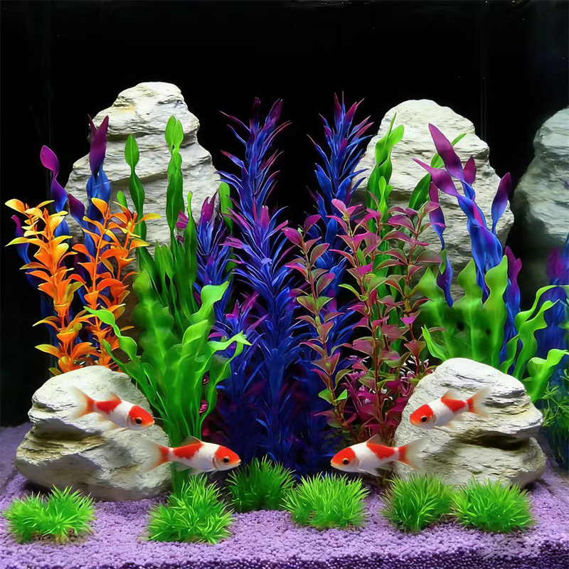 Aquarium For Planted Tank - 7Piece Micro Decoration Ornaments Artificial Seaweed