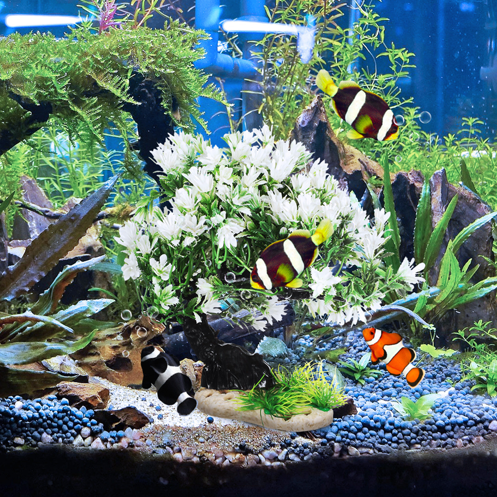 Aquarium Planted Tree - Artificial Aquarium Plants Plastic Tree Decor