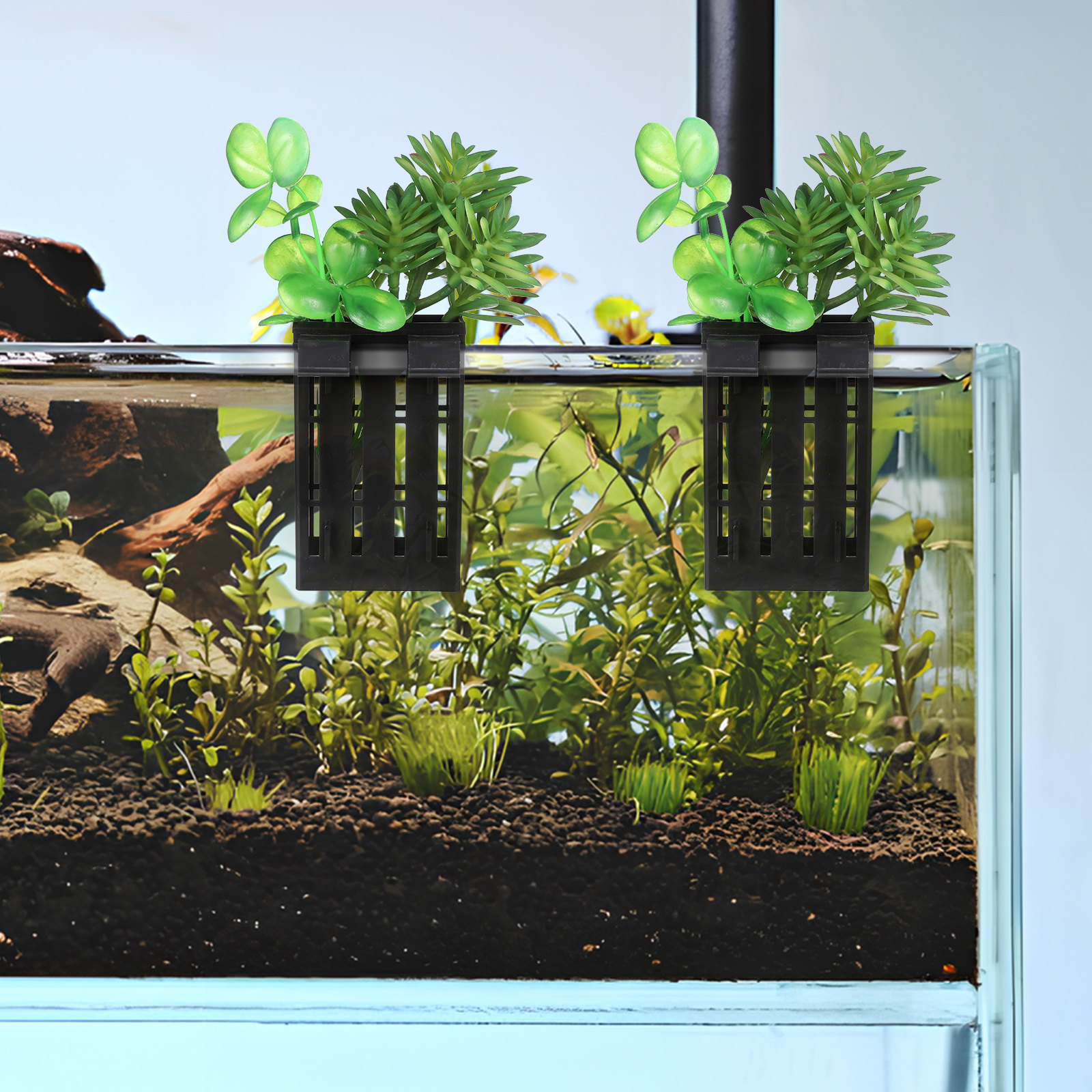 Aquarium For Planted Tank - 10Pcs Fish Tank Hanging Plant Basket