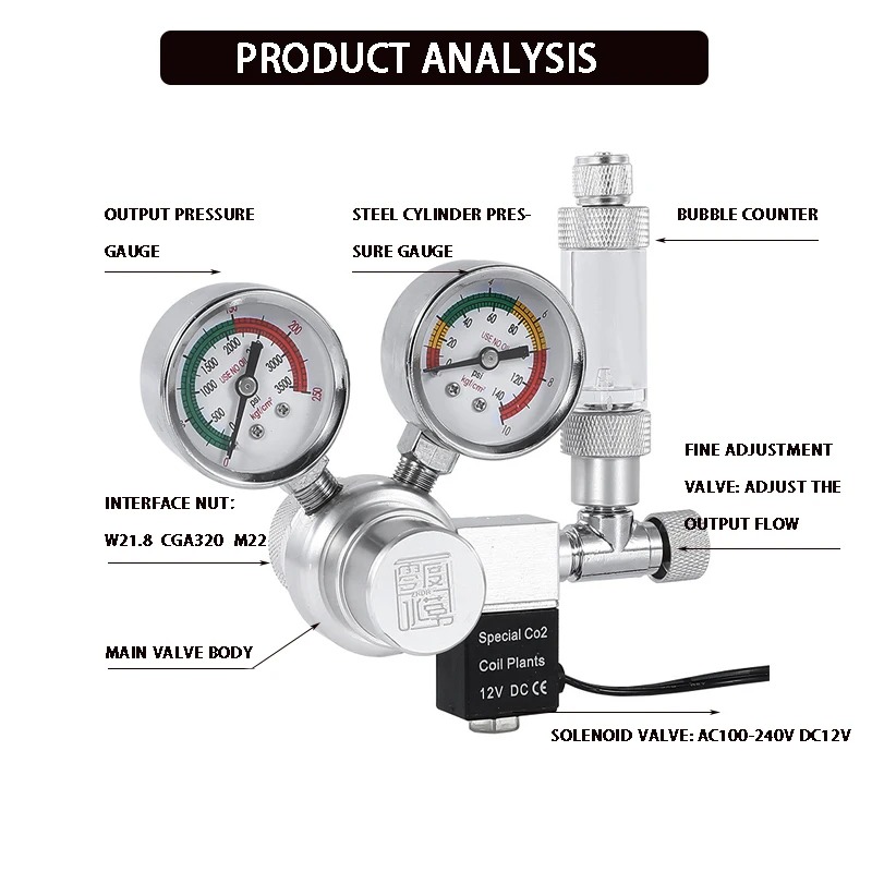 Fish tank co2 pressure reducin - Co2 Regulator Dual Stage 评论和价格