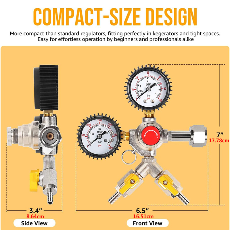 Y-Shaped Co2 Regulator with 3M - Co2 Regulator Dual Stage 评论和价格