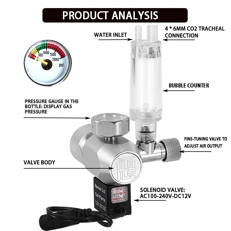 Fish tank CO2 pressure reducin - Co2 Regulator Dual Stage 评论和价格