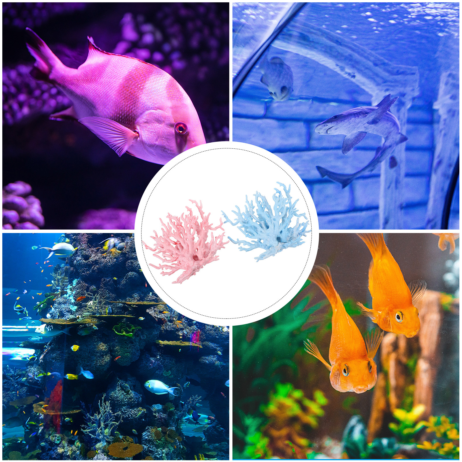 2Pcs Plastic Coral Tree Aquari - Aquarium Planted Tree 评论和价格