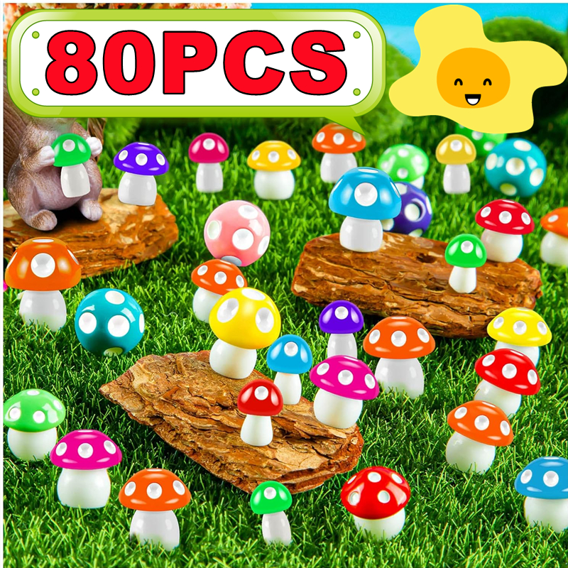 New 10-80PCS Mini Resin Mushro - Aquarium Planting Ideas 评论和价格
